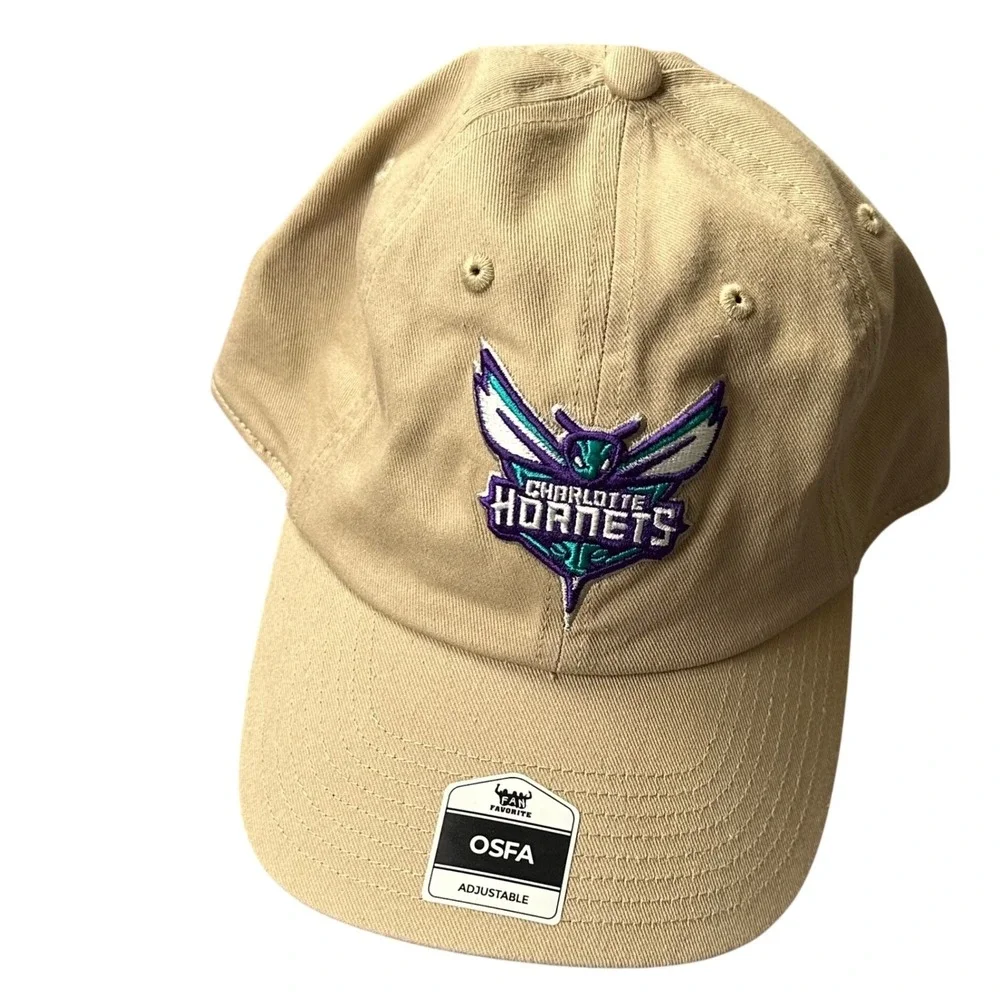 NBA Charlotte Hornets Fan Favorite Khaki Tan Adjustable Dad Hat OSFA NEW
